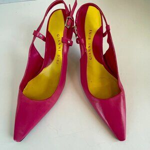 Gianni Bini Pink Leather slides Sz 7.5